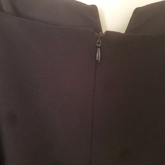 H Halston Women's V-Notch Front Slit Spaghetti Strap Black Long Dress. - Picture 10 of 12